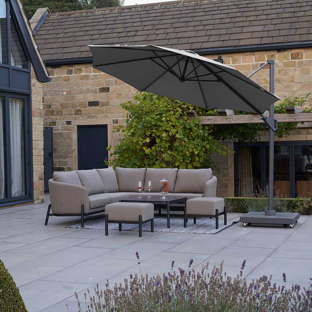 Pacific <br> Voyager T1 Free-Arm Parasol 3m Round Luna Grey