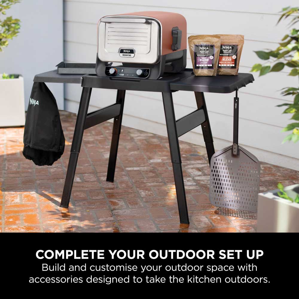 Ninja 4718J800EUUK Woodfire Universal Adjustable Stand & Side Table - Black - Image 2