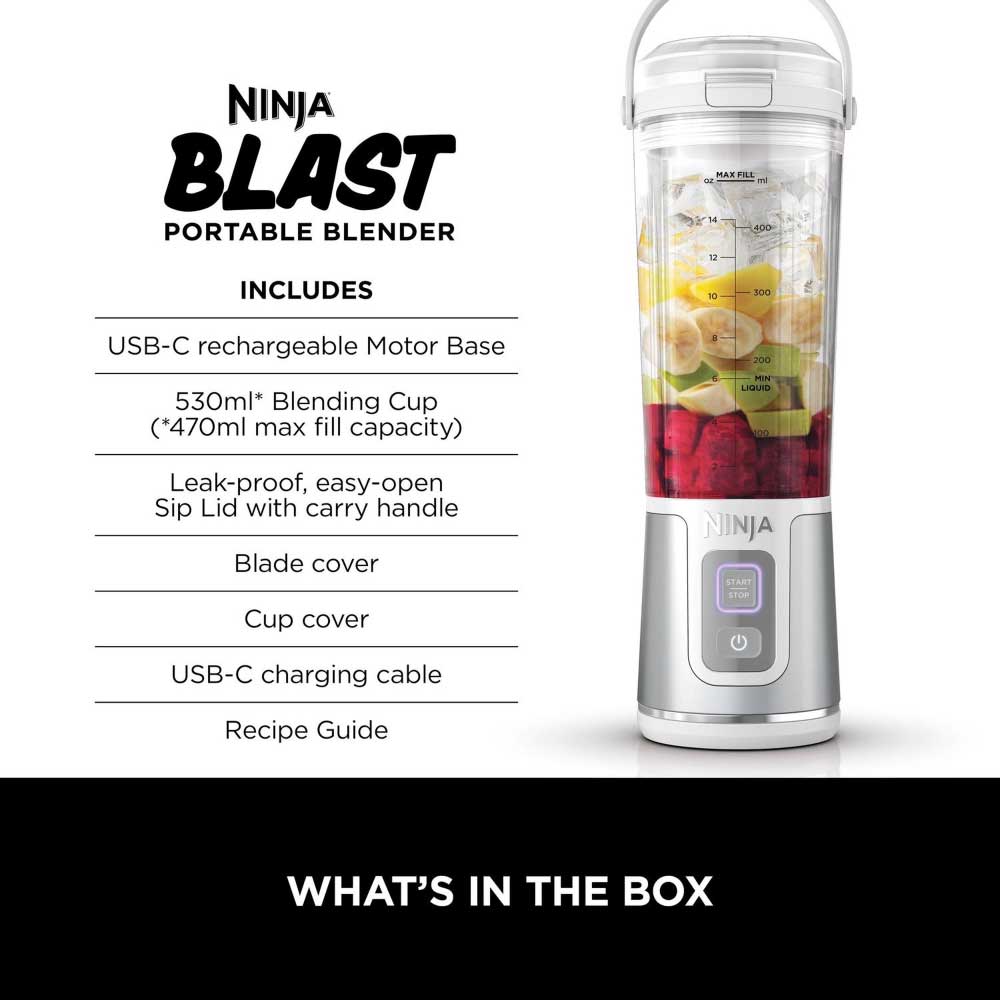 Ninja BC151UKWH Cordless Portable Motorised/Compact Blender - White - Image 5