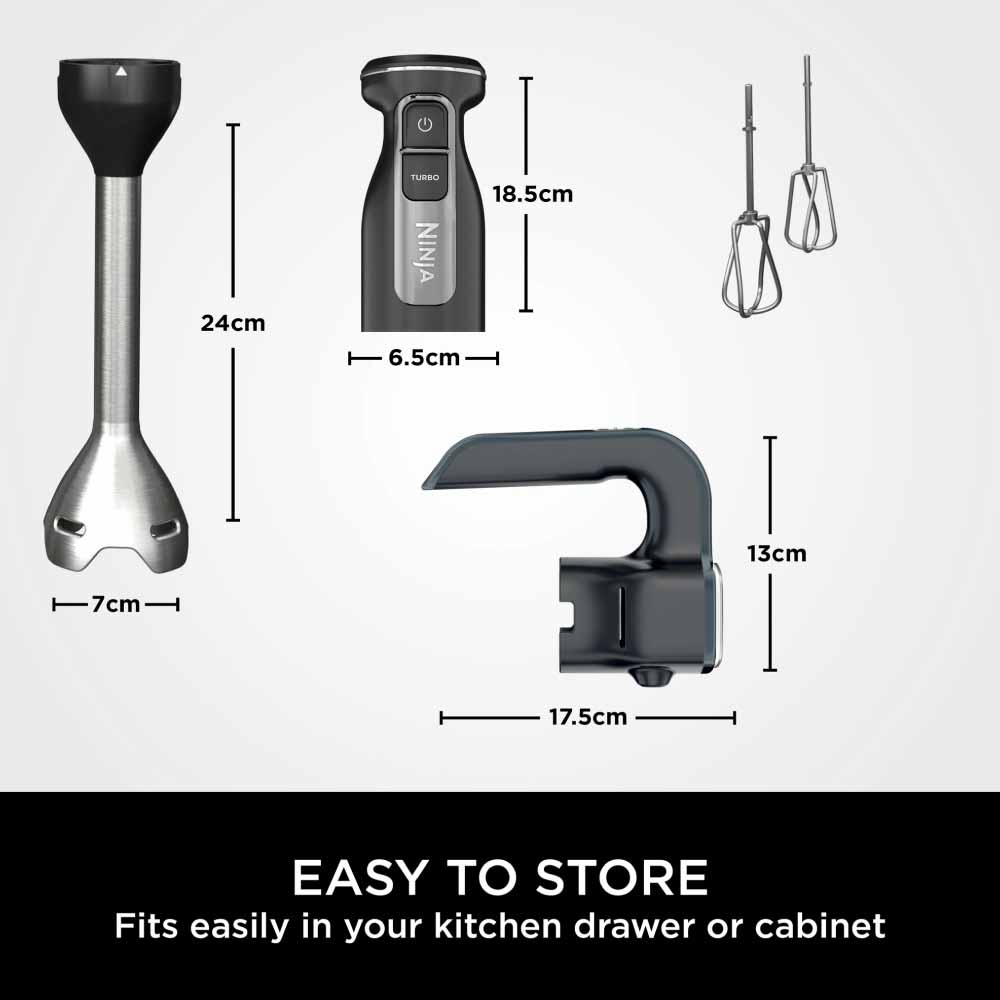 Ninja CI090UK Ninja Foodi 2-in-1 Hand Blender & Mixer - Black - Image 2
