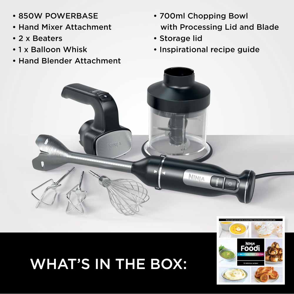 Ninja CI100UK Foodi 3-in-1 Hand Blender- Mixer & Chopper - Black - Image 5