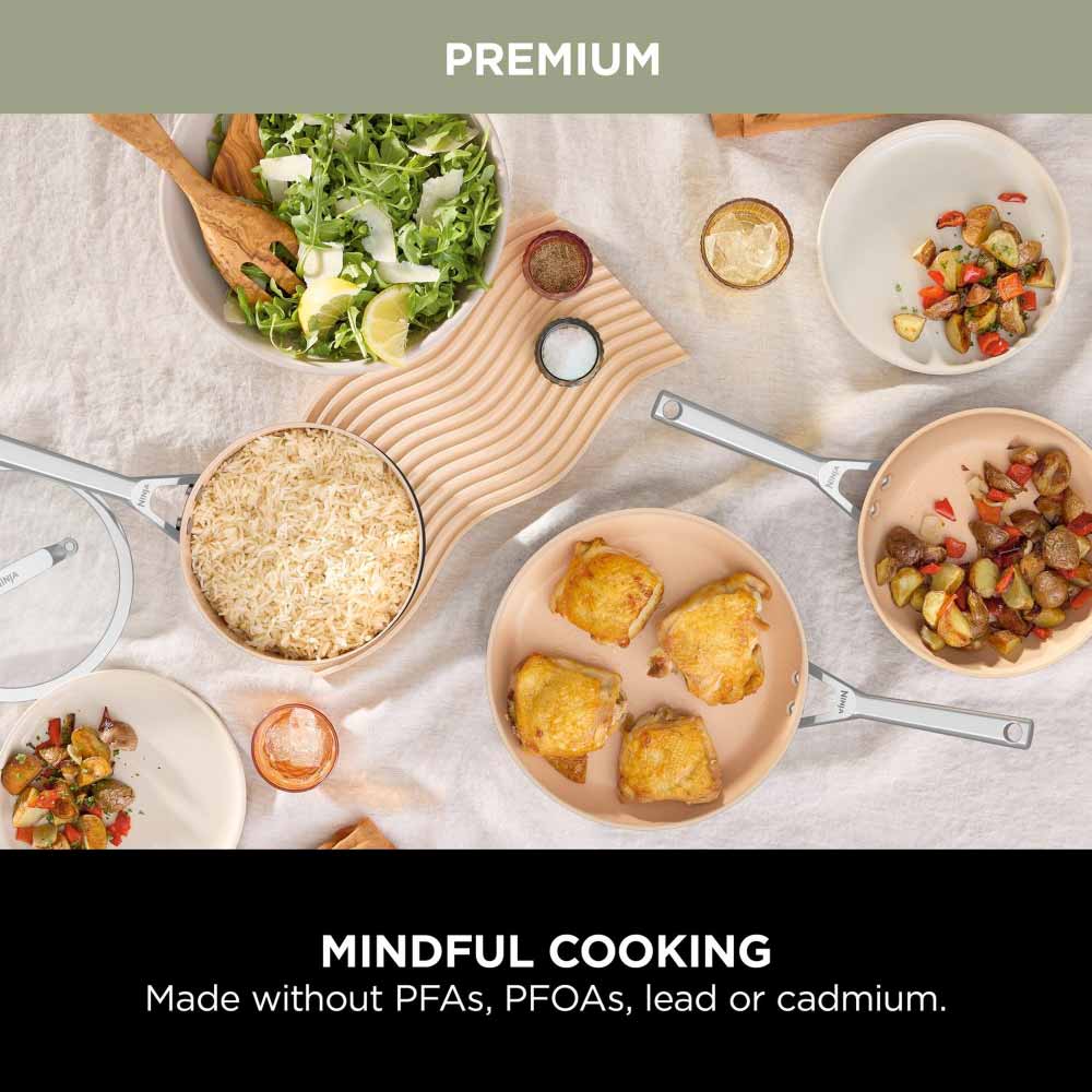 Ninja CW95000UK Ceramic Coated Cookware 5-Piece Set - Apricot & Grey - Image 4