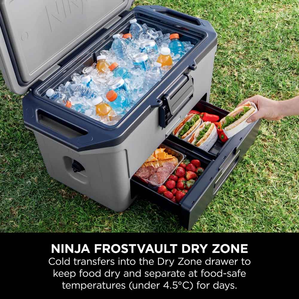 Ninja FB151UKGY FrostVault 50QT/47L Hard Cooler with Dry Zone - Slate Grey - Image 3
