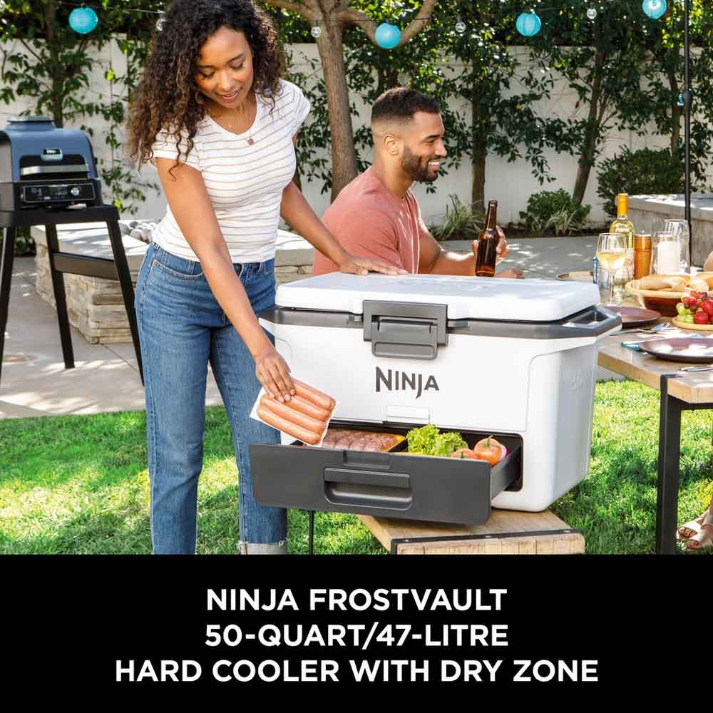 Ninja FB151UKWH FrostVault 50QT/47L Hard Cooler with Dry Zone - Cloud White - Image 2