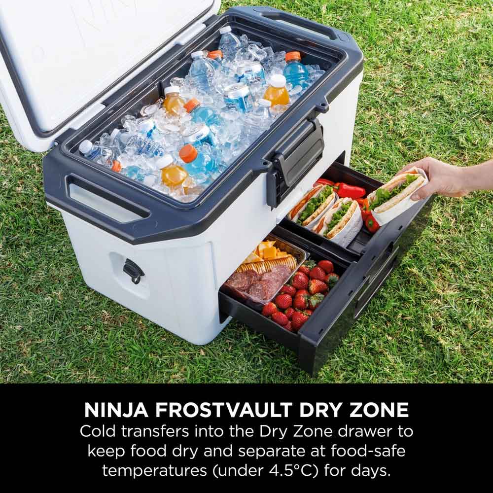 Ninja FB151UKWH FrostVault 50QT/47L Hard Cooler with Dry Zone - Cloud White - Image 3