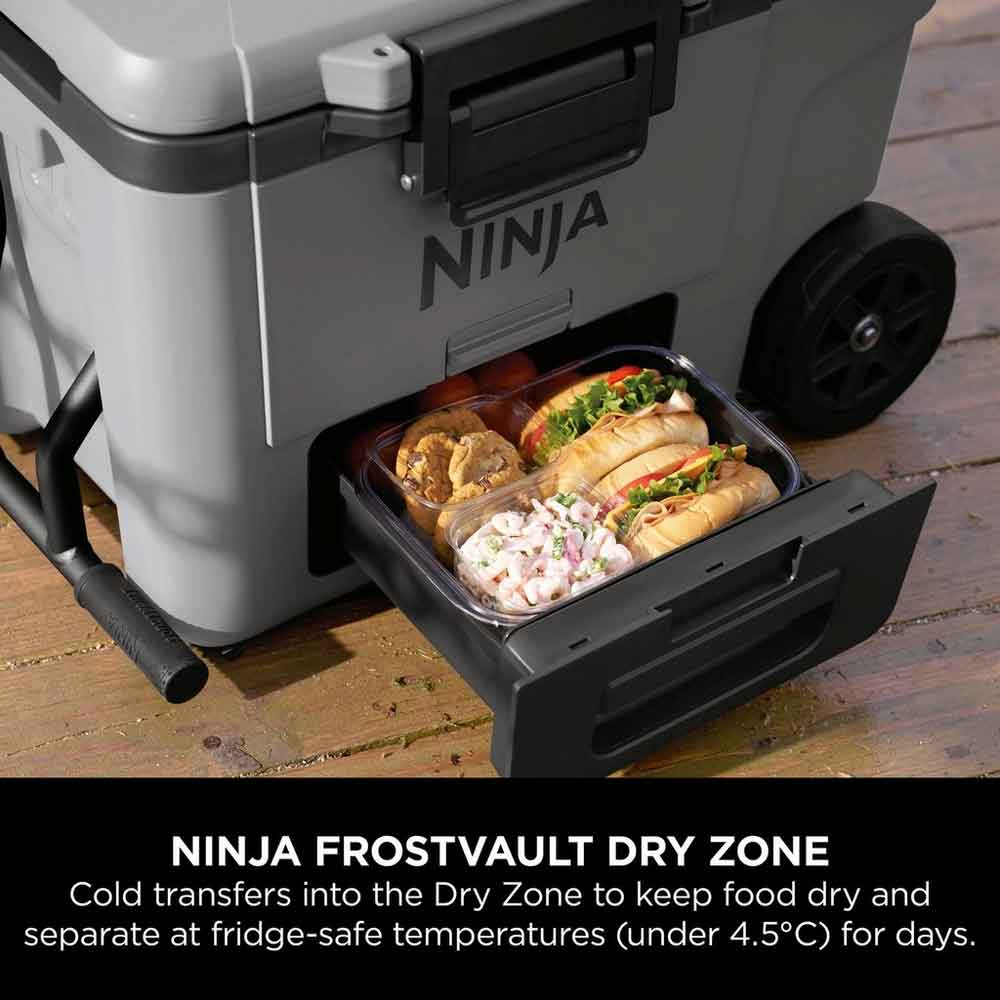 Ninja FB245UKGY Ninja FrostVault 45QT/42L Wheeled Cooler with Dry Zone - Slate Grey - Image 3