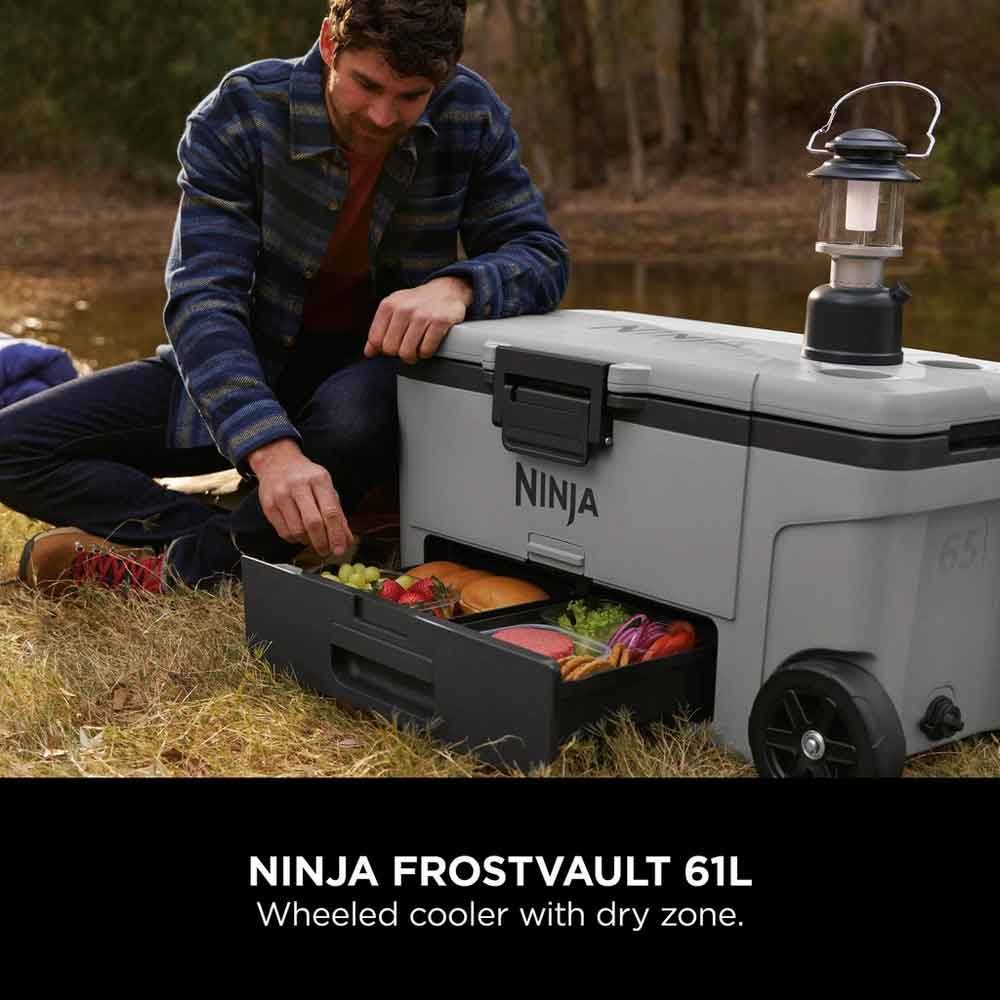Ninja FB265EUUKGY Ninja FrostVault 65QT/61L Wheeled Cooler with Dry Zone - Slate Grey - Image 2