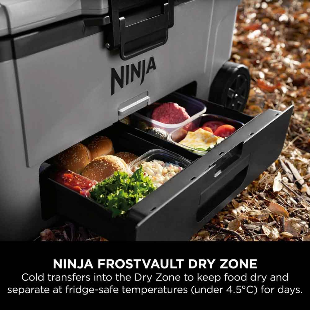 Ninja FB265EUUKGY Ninja FrostVault 65QT/61L Wheeled Cooler with Dry Zone - Slate Grey - Image 4