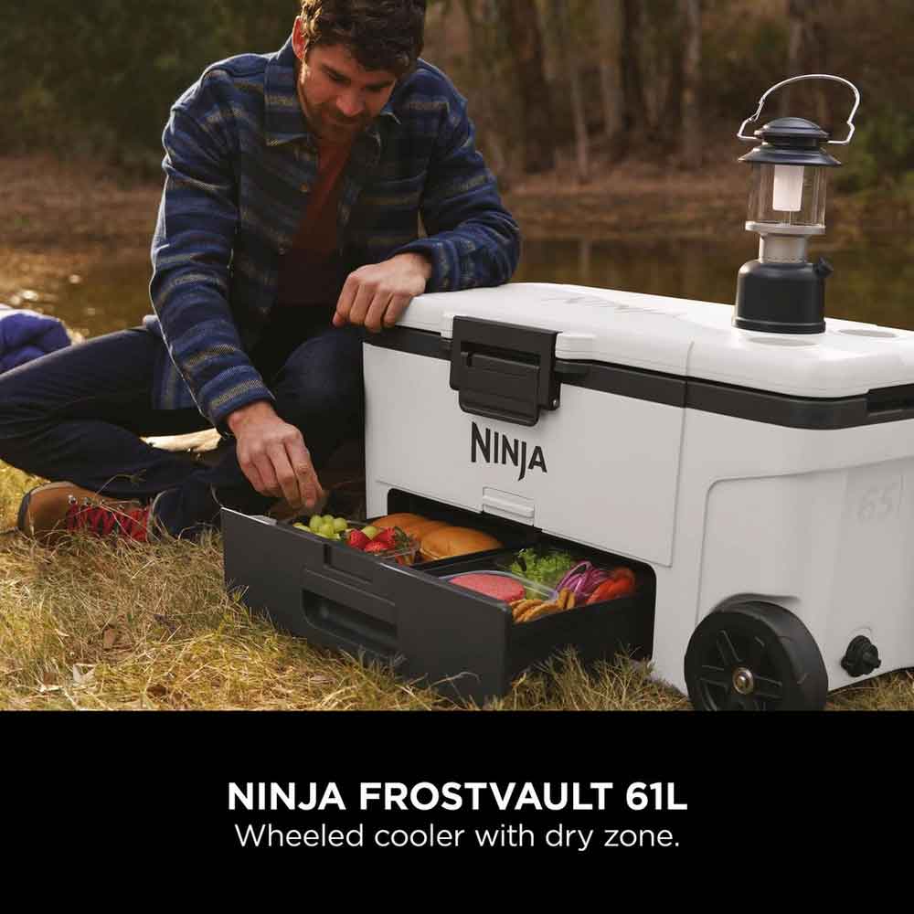 Ninja FB265EUUKWH Ninja FrostVault 65QT/61L Wheeled Cooler with Dry Zone - Cloud White - Image 2