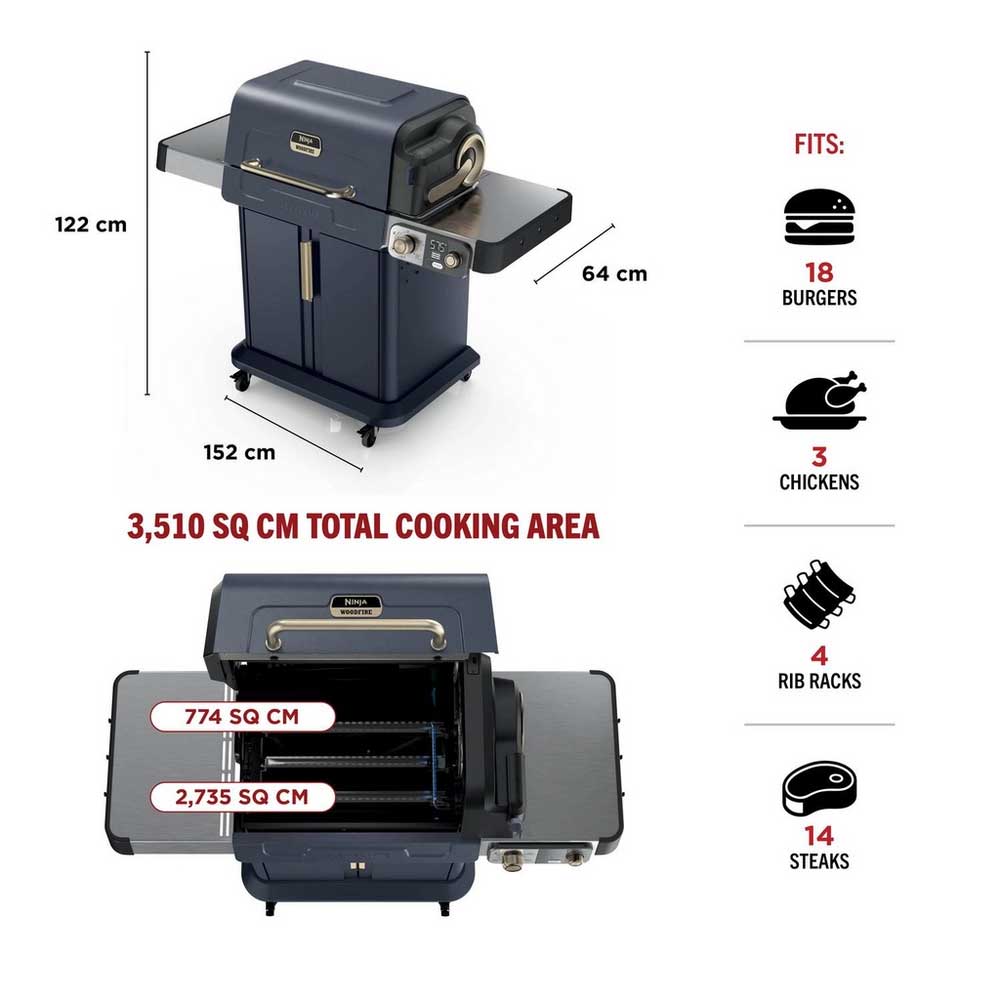 Ninja PG301UK FlexFlame Gas BBQ & Outdoor Cooking System - Black - Image 10