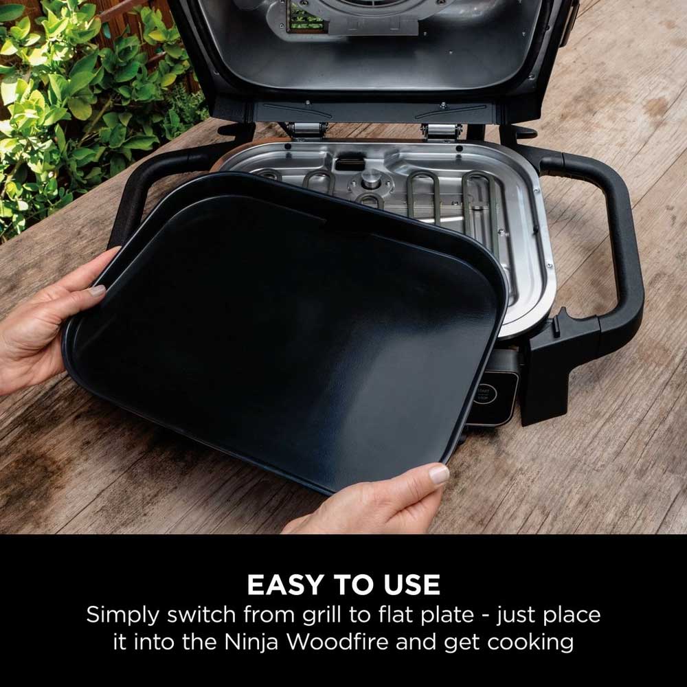 Ninja XSKGRIDPLTEUK Woodfire Electric BBQ Flat Plate - Black - Image 5