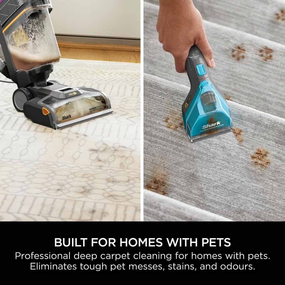 Shark EX300UK CarpetXpert Carpet Cleaner with Built-In Stain Striker - Charcoal & Fuchsia - Image 2