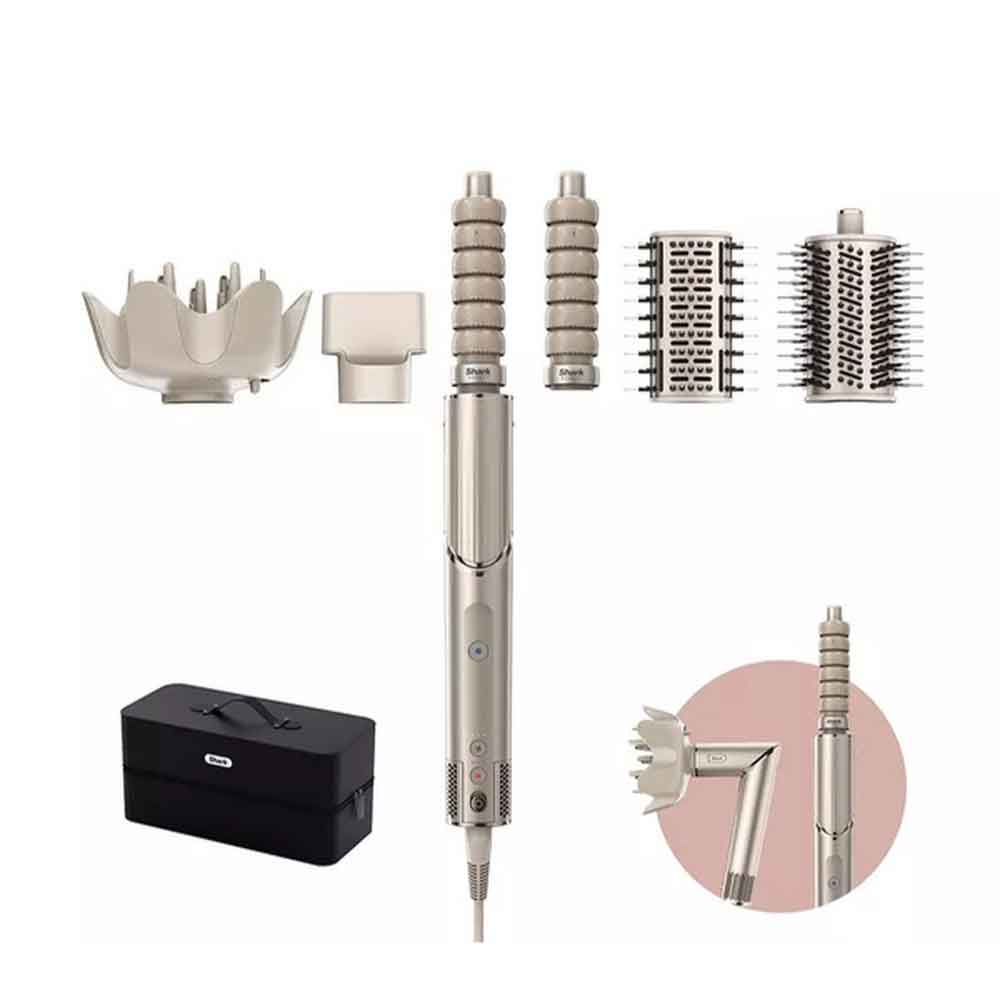 Shark HD446SLUK FlexStyle Air Styler & Hair Dryer -5 Attachments - Stone