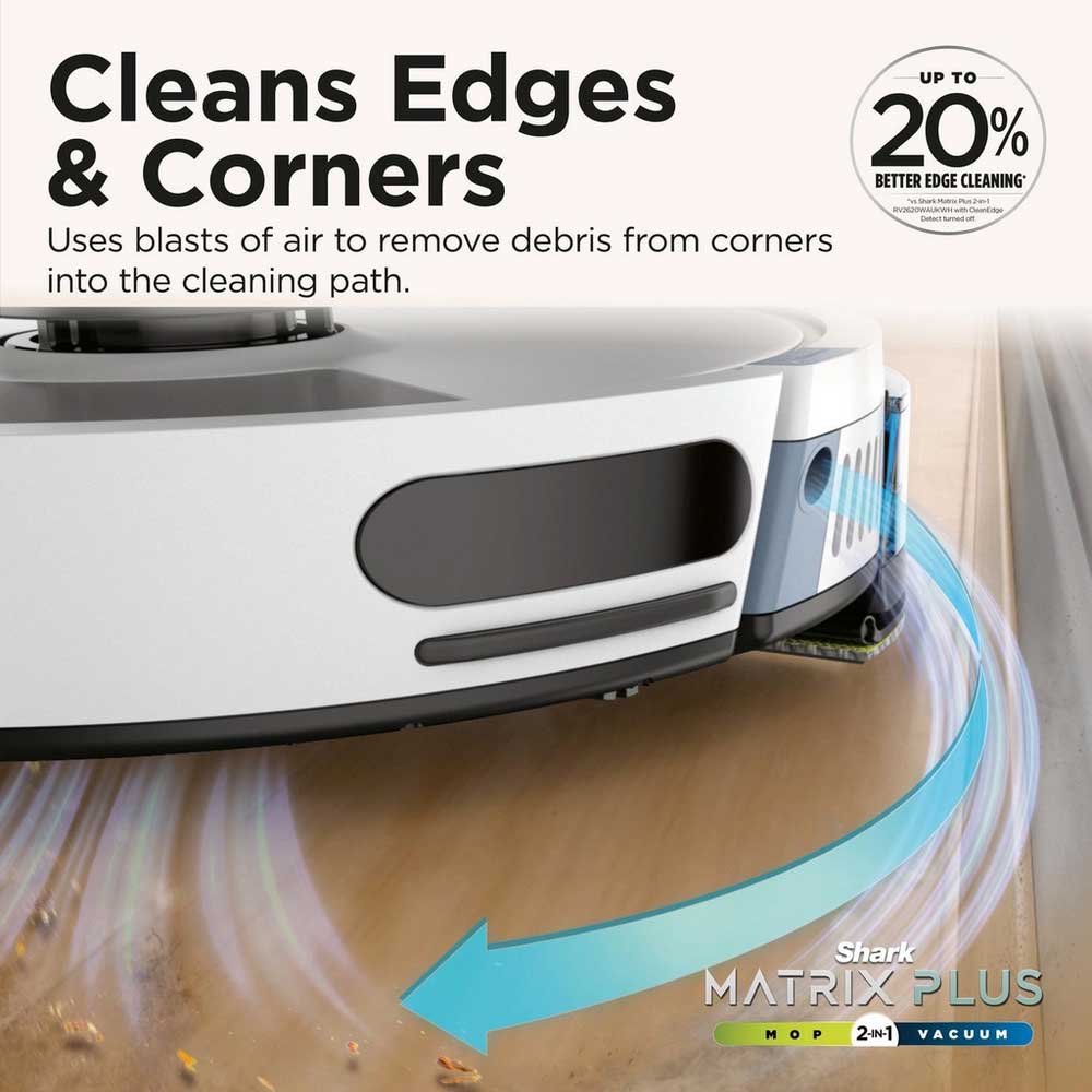 Shark RV2620WAUKWH Matrix Plus 2 in 1 Self Empty Robot Vacuum & Mop - 110 Minutes Run Time - White/Silver - Image 2