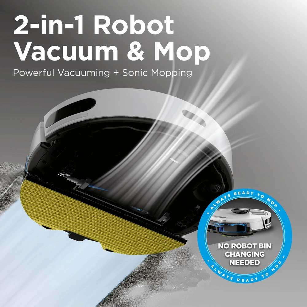 Shark RV2620WAUKWH Matrix Plus 2 in 1 Self Empty Robot Vacuum & Mop - 110 Minutes Run Time - White/Silver - Image 3