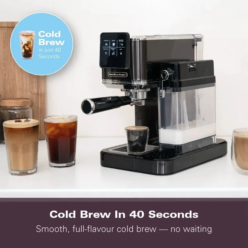 Hamilton Beach HBC7210B BaristaPro+ Touch 8-in-1 Espresso Machine - Black - Image 5