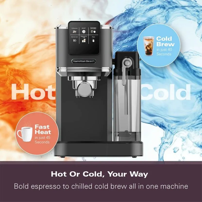 Hamilton Beach HBC7210B BaristaPro+ Touch 8-in-1 Espresso Machine - Black - Image 3