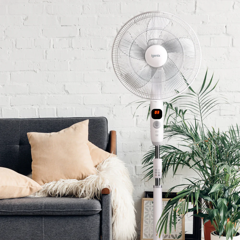 Igenix DF1670 16 Inch Digital Pedestal Fan with Remote Control -White - Image 3
