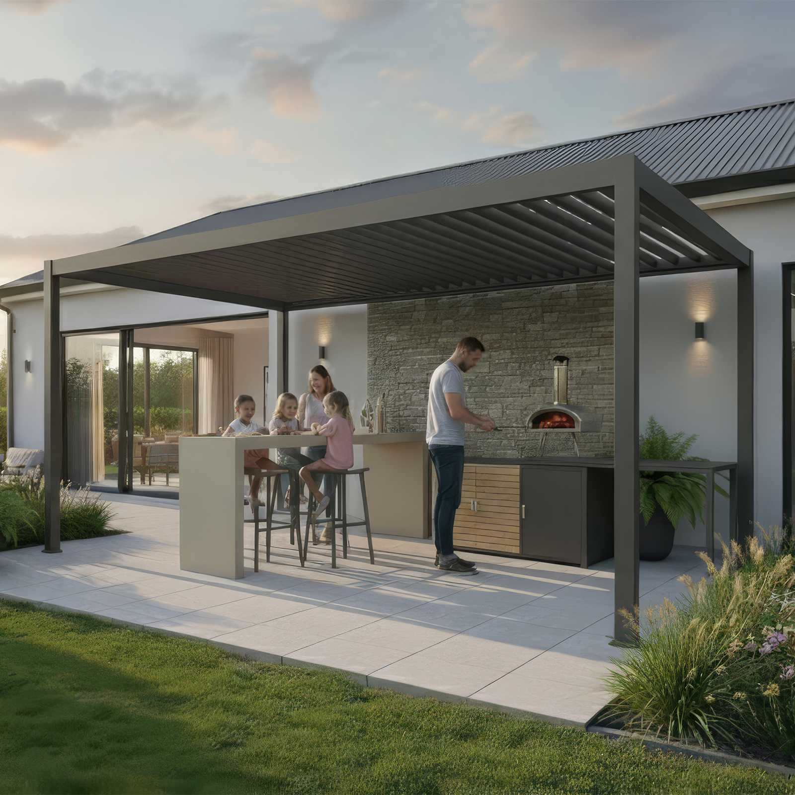 Nova - Cook Cab Outdoor Kitchen Workstation - Grey - Image 2