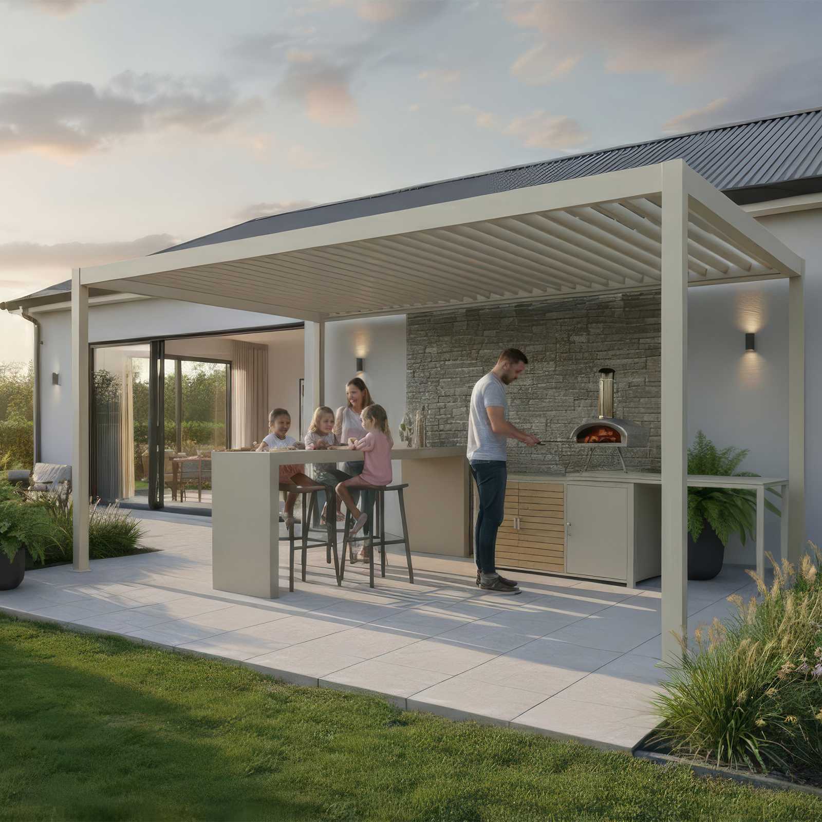 Nova - Cook Cab Outdoor Kitchen Workstation - Pebble - Image 2