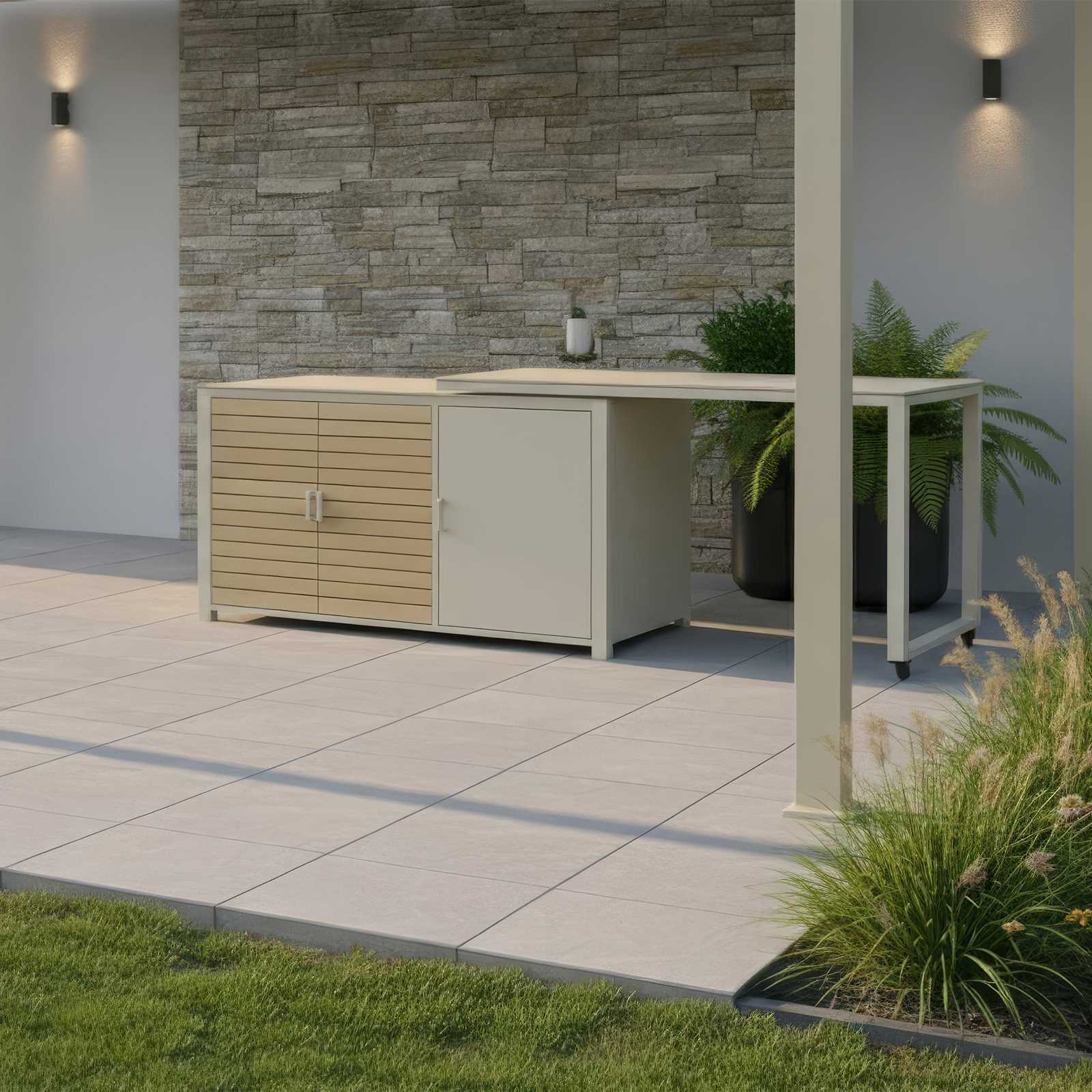 Nova - Cook Cab Outdoor Kitchen Workstation - Pebble - Image 9