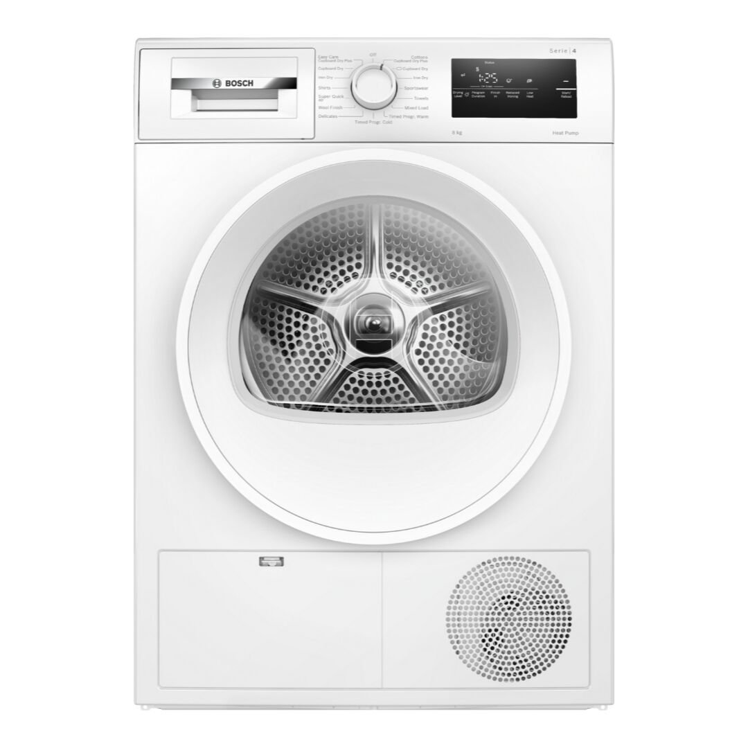 Bosch WTH85225GB 8kg Heat Pump Tumble Dryer - White - Romerils Jersey