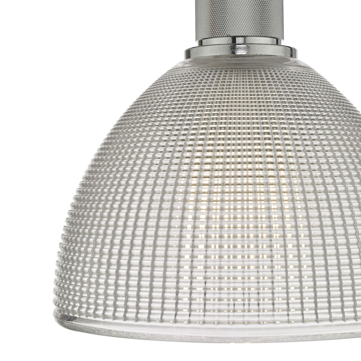 Cytheria 1 Light Pendant Chrome And Clear Glass<br>Ribbed Glass - Image 2