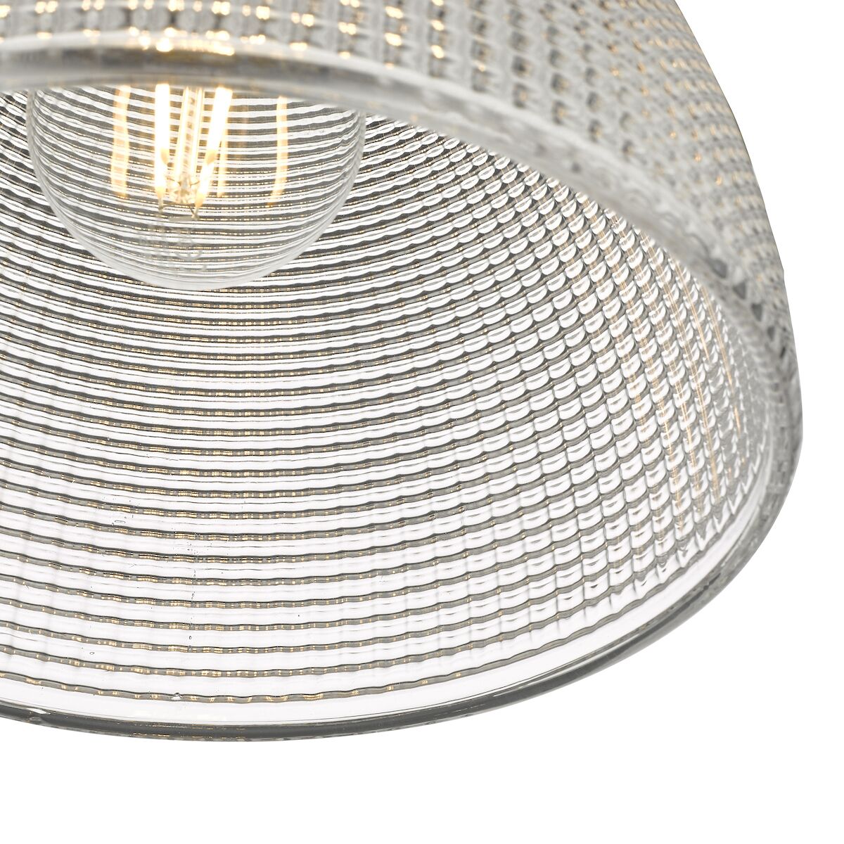 Cytheria 1 Light Pendant Chrome And Clear Glass<br>Ribbed Glass - Image 3