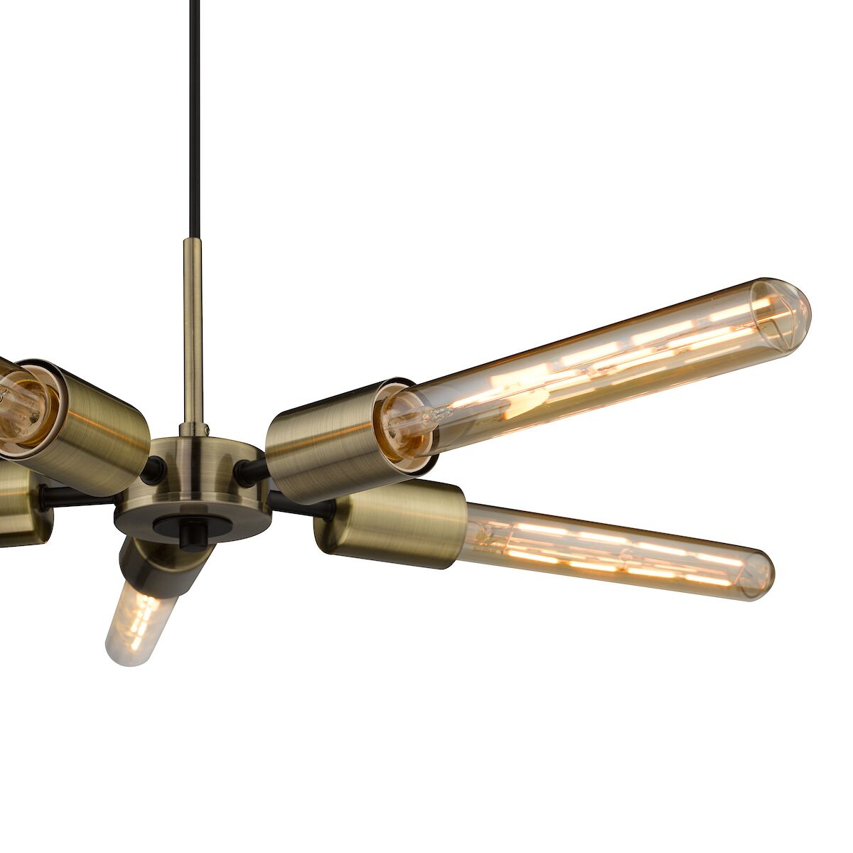 Onika 5 Light Pendant Antique Brass Matt Black<br>Antique Brass - Image 3