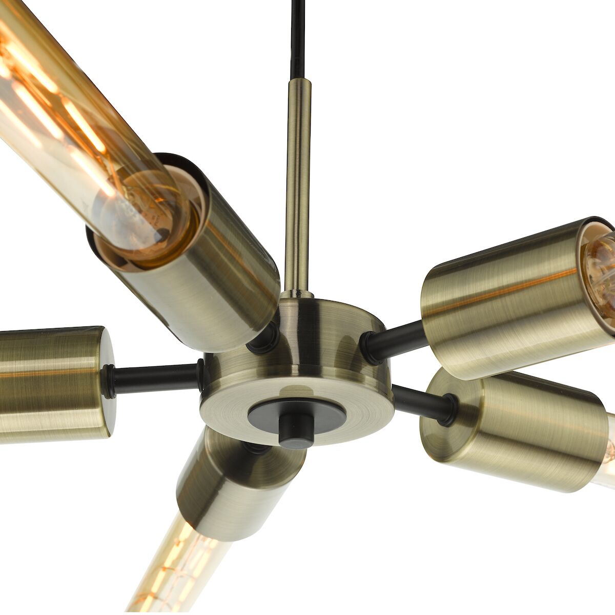 Onika 5 Light Pendant Antique Brass Matt Black<br>Antique Brass - Image 4