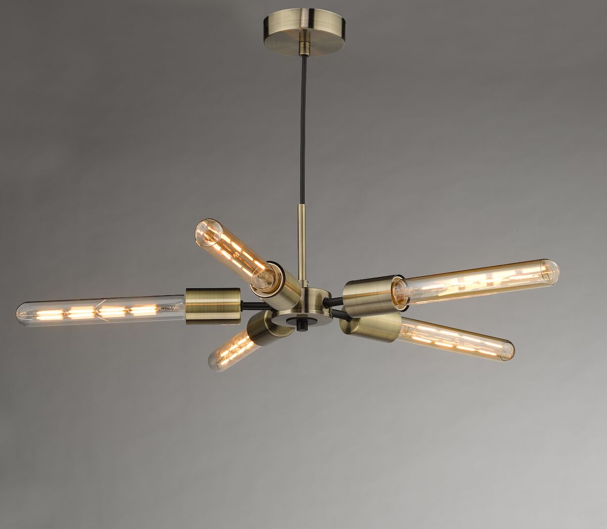 Onika 5 Light Pendant Antique Brass Matt Black<br>Antique Brass - Image 5