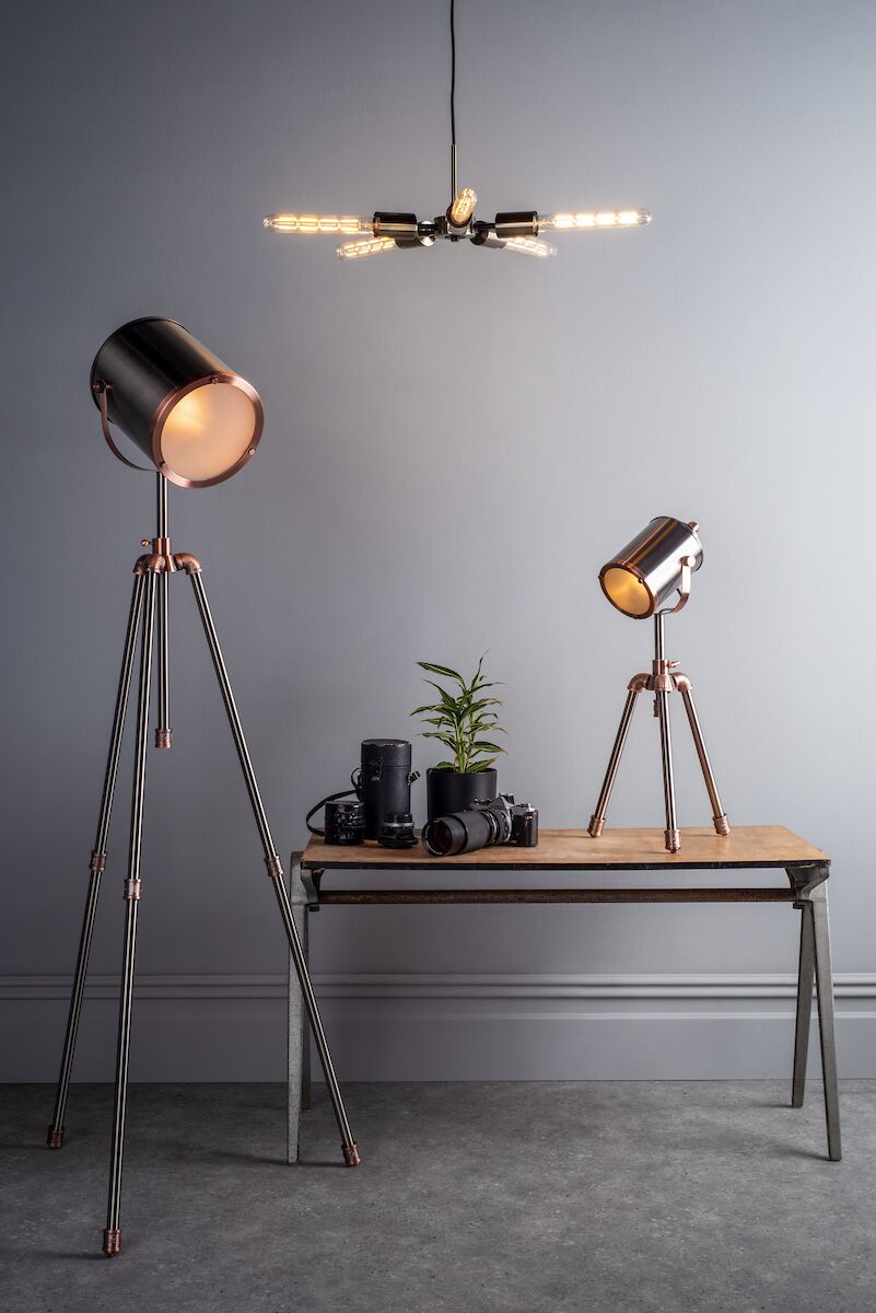 Onika 5 Light Pendant Antique Brass Matt Black<br>Antique Brass - Image 7