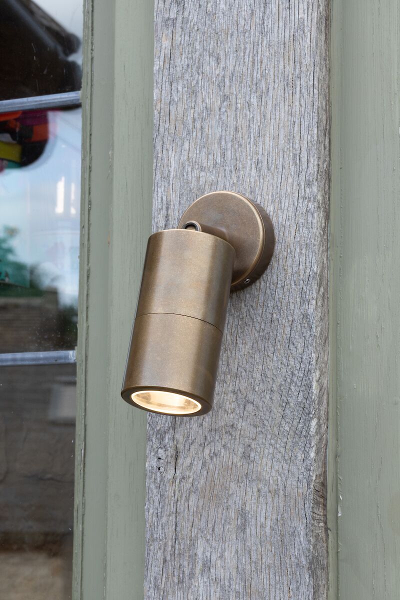 Ortega Outdoor Single Spotlight Natural Brass IP65<br>Aged Brass - Image 3