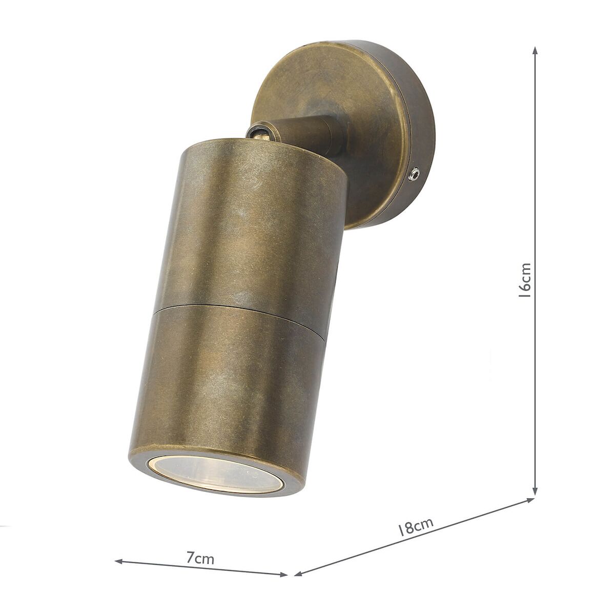 Ortega Outdoor Single Spotlight Natural Brass IP65<br>Aged Brass - Image 4