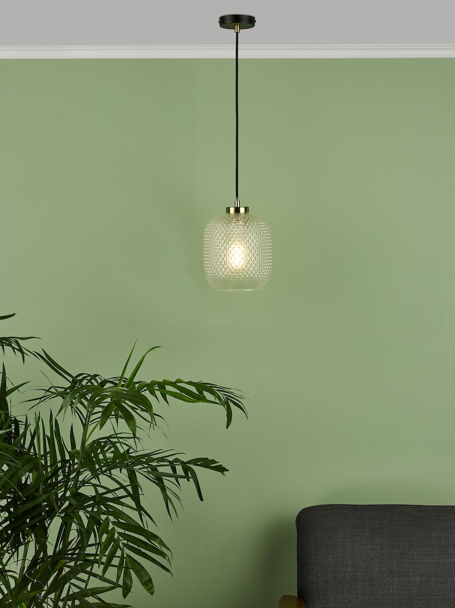 Tehya Pendant Matt Black Textured Glass<br>Matt Black - Image 4