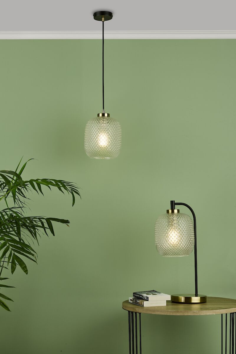 Tehya Pendant Matt Black Textured Glass<br>Matt Black - Image 5
