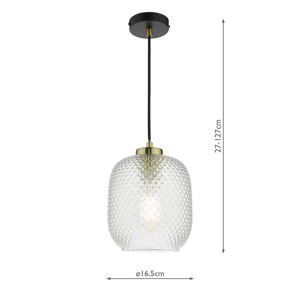 Tehya Pendant Matt Black Textured Glass<br>Matt Black - Image 6