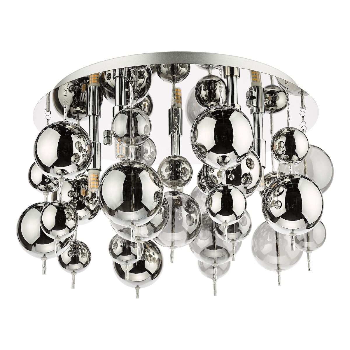 Thora 5 Light Flush Polished Chrome Smoked Glass<br>Polished Chrome - Image 2
