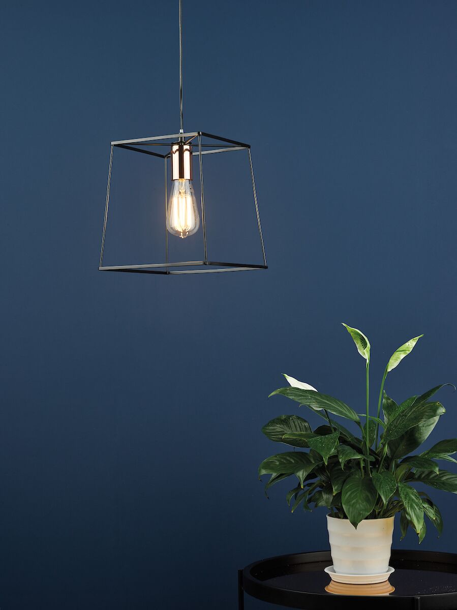 Tower 1 Light Single Pendant Matt Black CopperMatt Black - Image 4