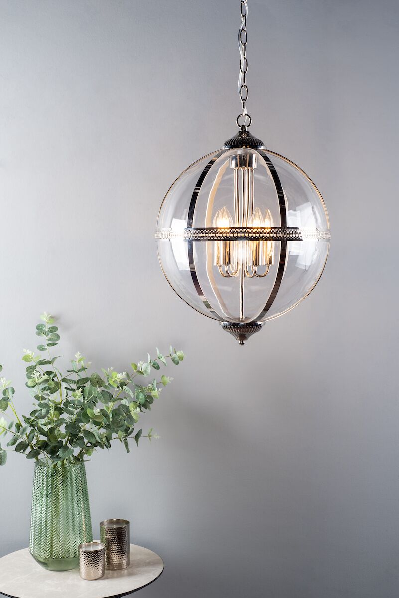 Vanessa 5 Light Pendant Polished Nickel And Clear<br>Polished Nickel - Image 4