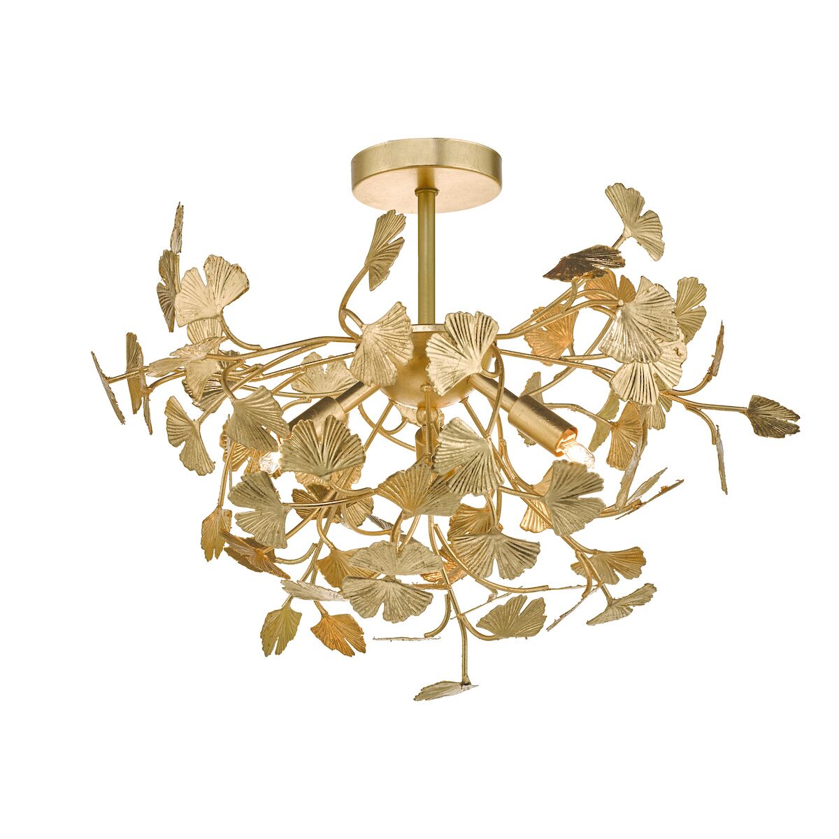 Yadira 4 Light Semi Flush Gold Leaf<br>Gold Leaf