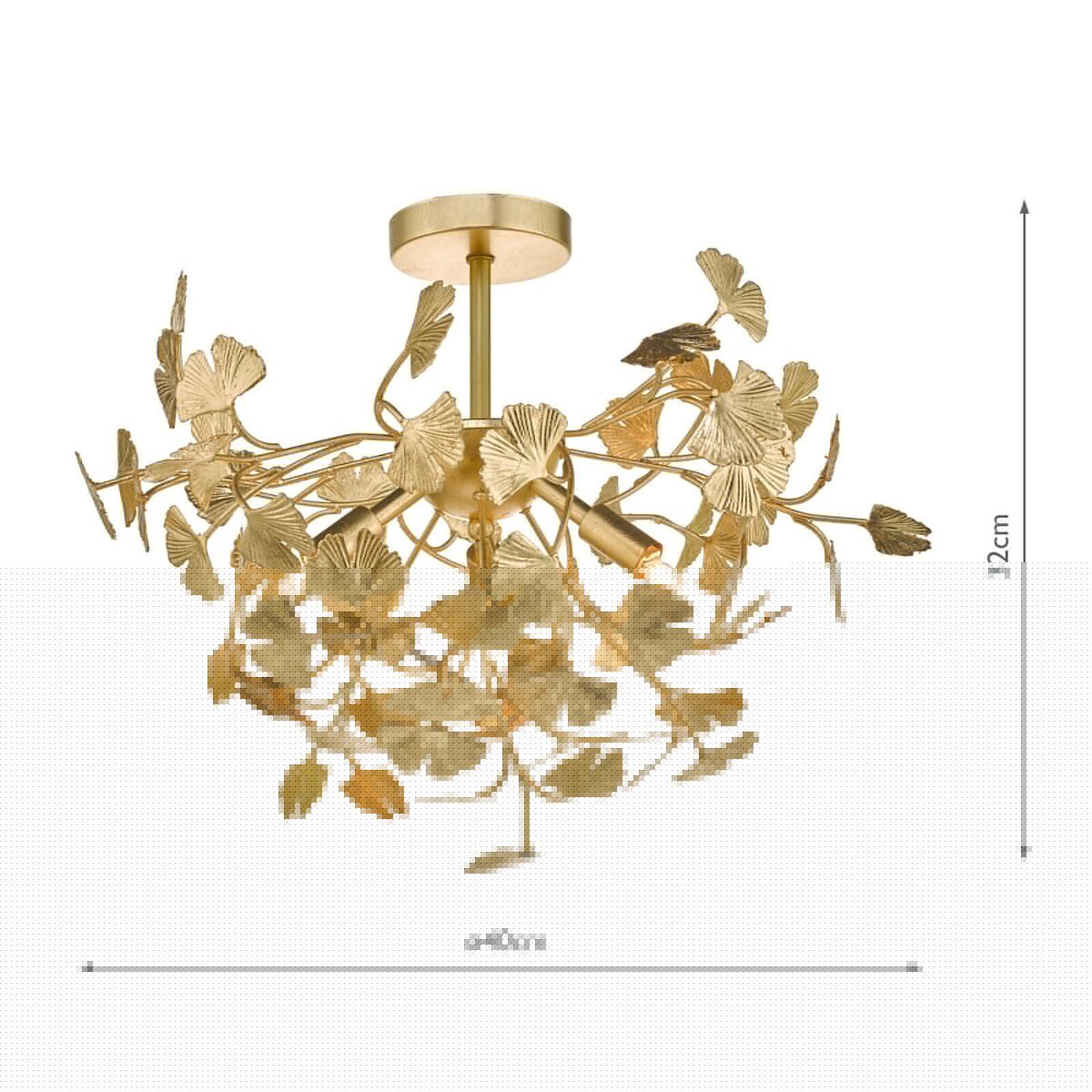 Yadira 4 Light Semi Flush Gold Leaf<br>Gold Leaf - Image 6