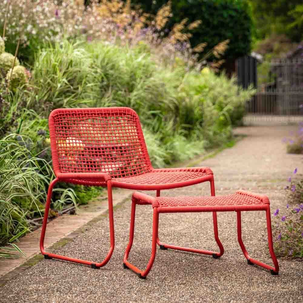 Tripoli Lounge Chair with Footstool Orange