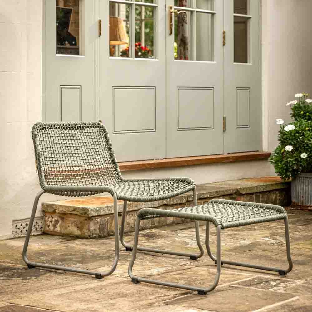 Tripoli Lounge Chair with Footstool Green