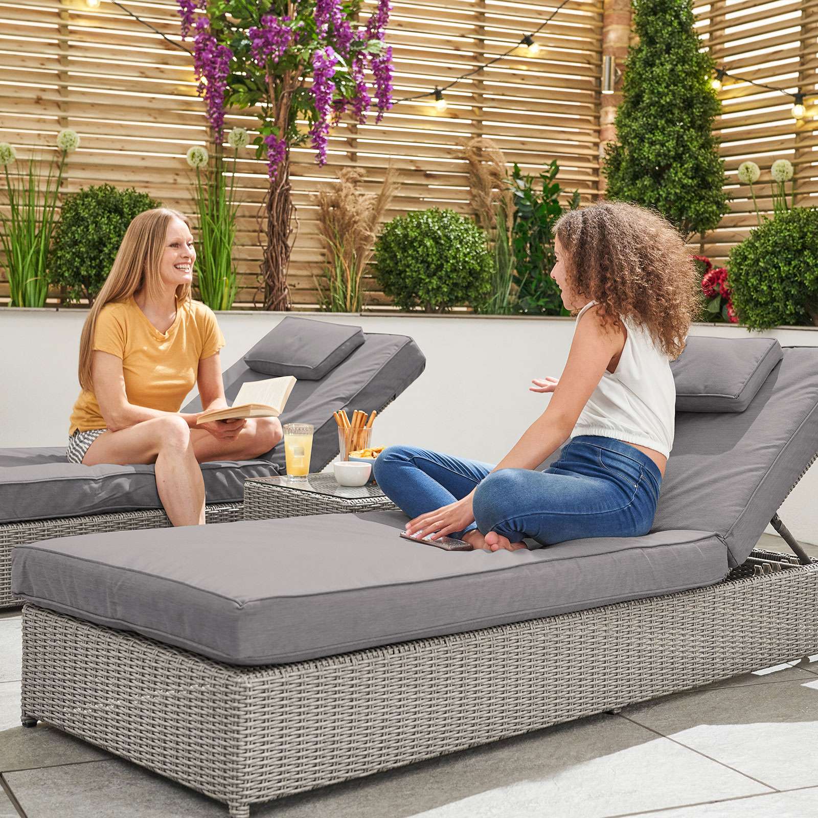 Nova <br> Heritage Rhodes Sun Lounger Set White Wash - Image 4