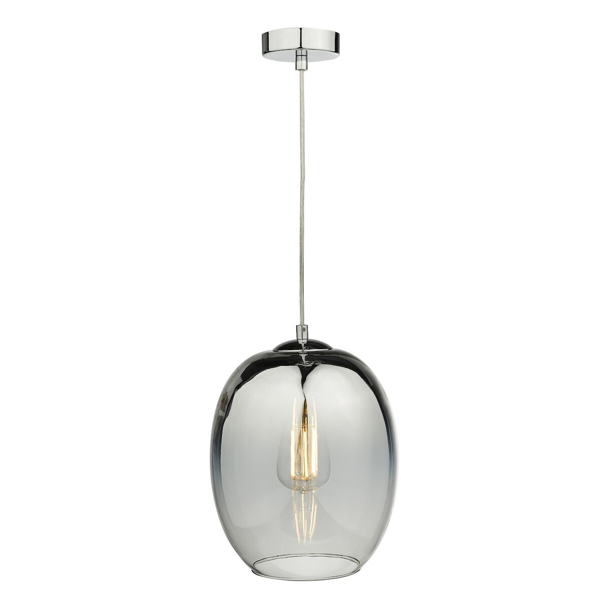 Patrice 1 Light Pendant Silver Glass<br>Silver Mirror