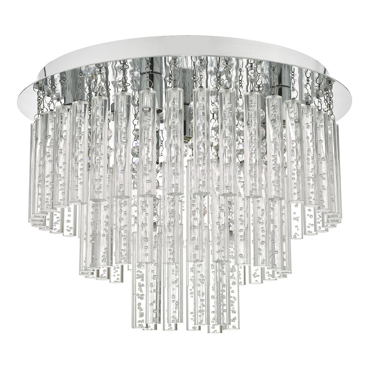 Paulita Bathroom 5 Light Flush Polished Chrome Glass IP44<br>Polished Chrome - Image 2
