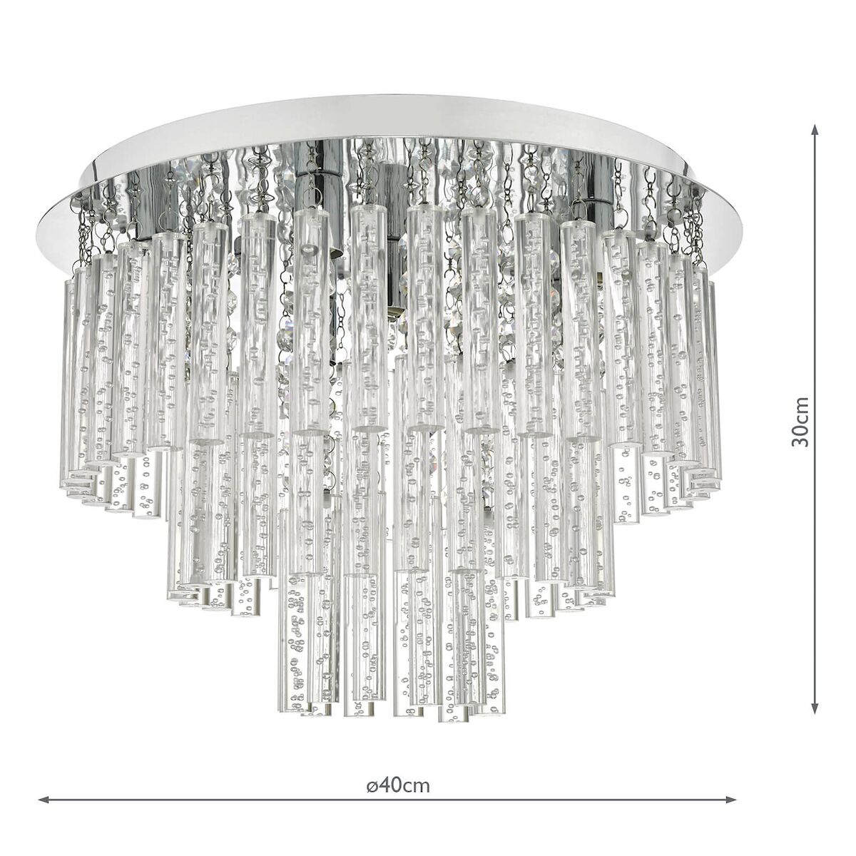 Paulita Bathroom 5 Light Flush Polished Chrome Glass IP44<br>Polished Chrome - Image 7