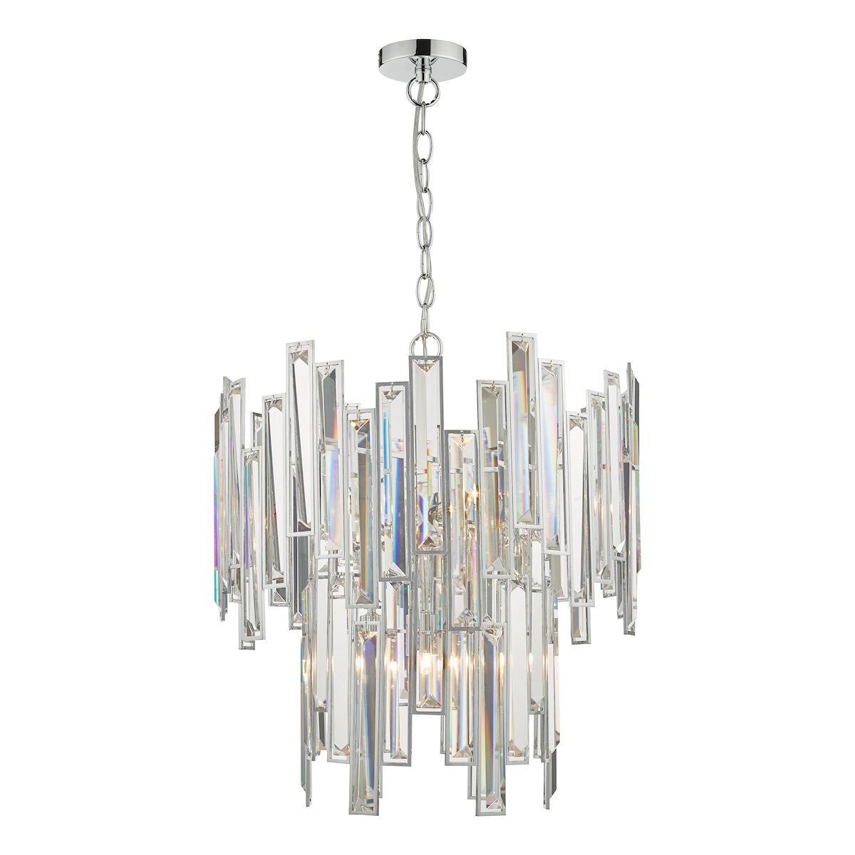 Penelope 6 Light Pendant Polished Chrome Clear Crystal<br>Polished Nickel