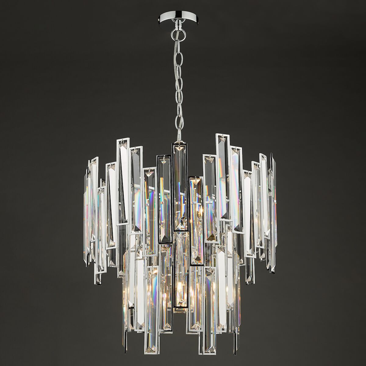 Penelope 6 Light Pendant Polished Chrome Clear Crystal<br>Polished Nickel - Image 5